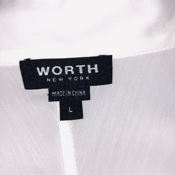 Worth Collection White Dolman Sleeve Blouse With Ruffled Back New Size L - Picture 14 of 14